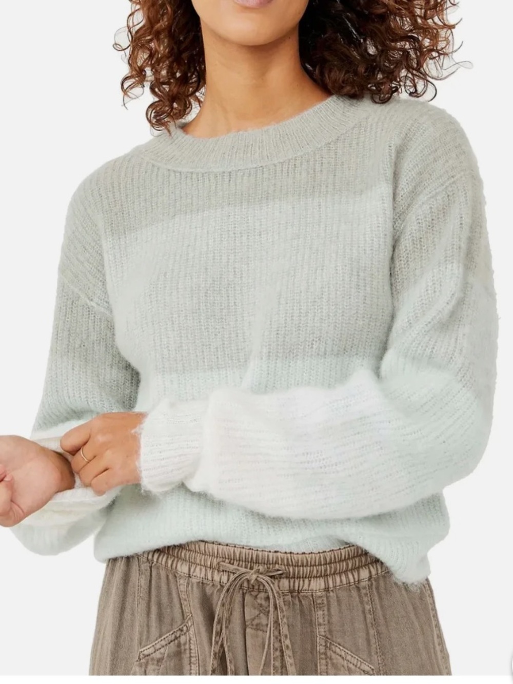 Free People Autumn Sky Striped Sweater Cloud Combo SP
